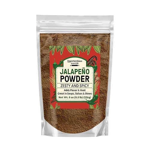 Unpretentious Jalapeno Powder (8 oz) Gluten Free, Non-GMO, Tex-Mex Essential, Adds Heat & Flavor
