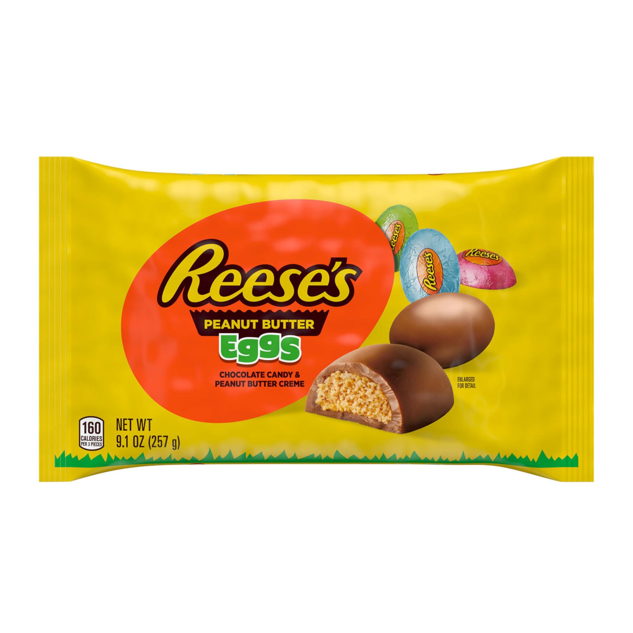 REESE'S Milk Chocolate Peanut Butter Creme Eggs, Easter Candy Bag, 9.1 oz