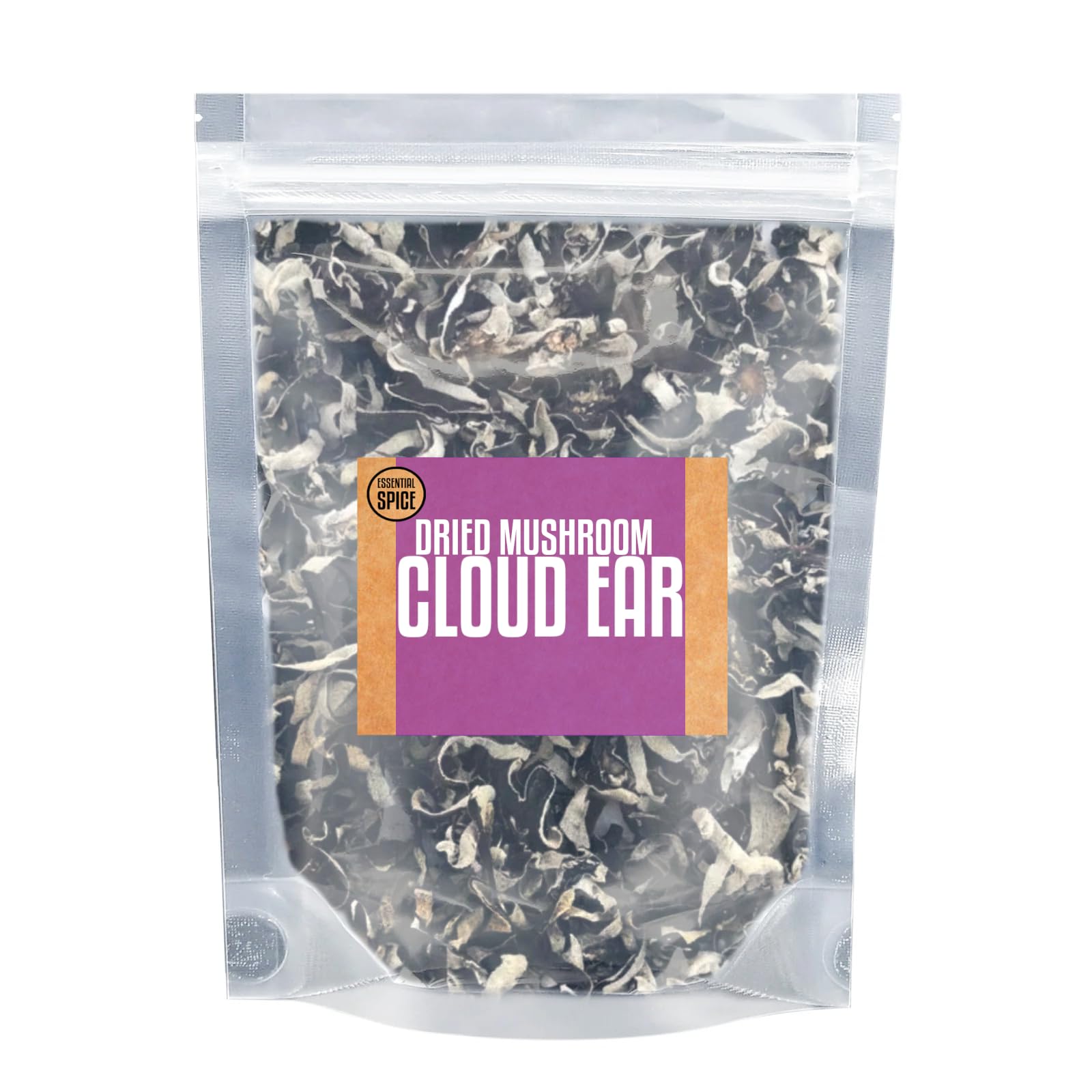 Essential Spice Dried Cloud Ear Mushrooms, - Delicate Texture & Mild Flavor, Whole Black Fungus - Ideal for Stir-Fries, Soups, Noodles & Salads - Easy