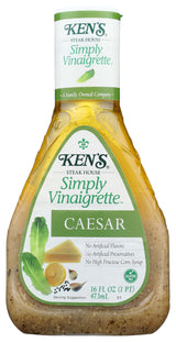 Ken's Steak House Simply Vinaigrette Caesar Salad Dressing, 16 Fluid Ounces