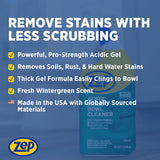 Zep Acidic Toilet Bowl Cleaner - 32 oz (Case of 4) - ZUATBC324 - Experience the Ultimate Cleaning Power with Our 2x Thicker Clinging Formula, Designed