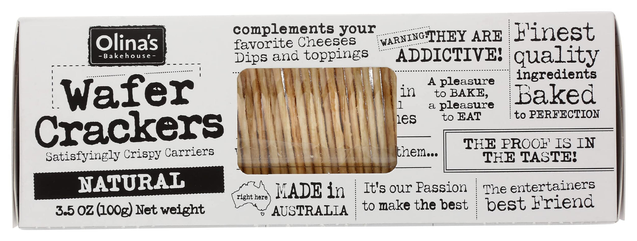 Olinas Bakehouse, Cracker Wafer Natural, 3.5 Ounce