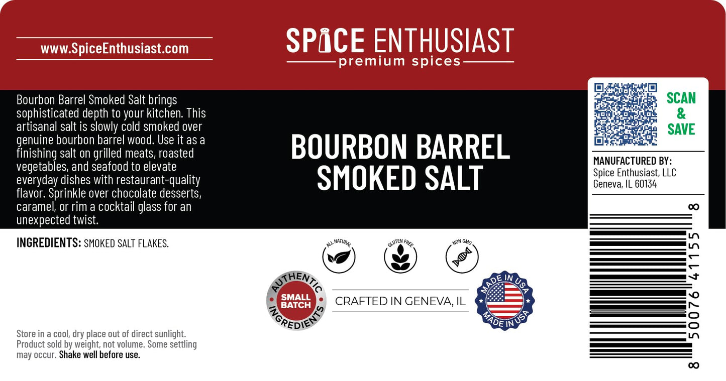 Spice Enthusiast Bourbon Barrel Smoked Salt - 7 oz