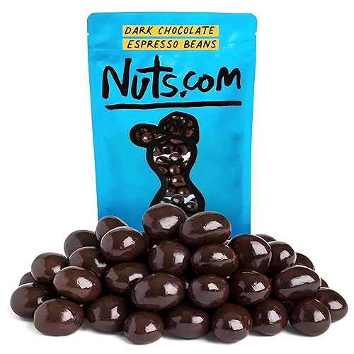 Nuts com - Dark Chocolate Covered Espresso Bean - 2 Pound Bag, Great Snack for Adults, Good Source of Antioxidants & Caffeine - For Office, Holiday