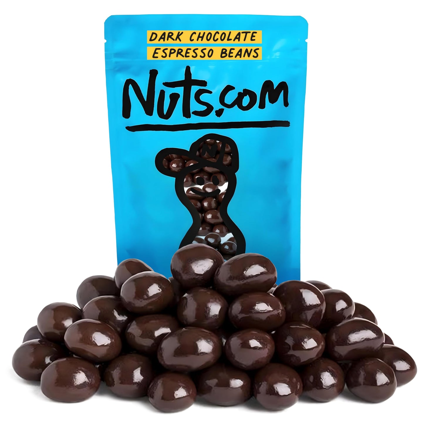 Nuts com - Dark Chocolate Covered Espresso Bean - 2 Pound Bag, Great Snack for Adults, Good Source of Antioxidants & Caffeine - For Office, Holiday