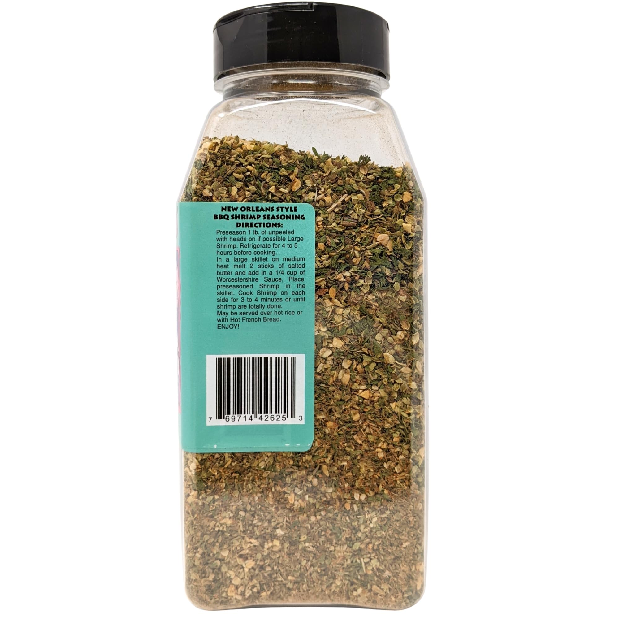 Andy Roo's No Salt No MSG Louisiana BBQ Shrimp Creole Seasoning, 16 Ounce Bulk Shaker