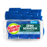 Scotch-Brite Zero Scratch Scrub Sponge, 9 Kitchen Sponges for Cleaning Around the Home, Bathroom & More, Effective + Gentle Dish Scrubber, Best