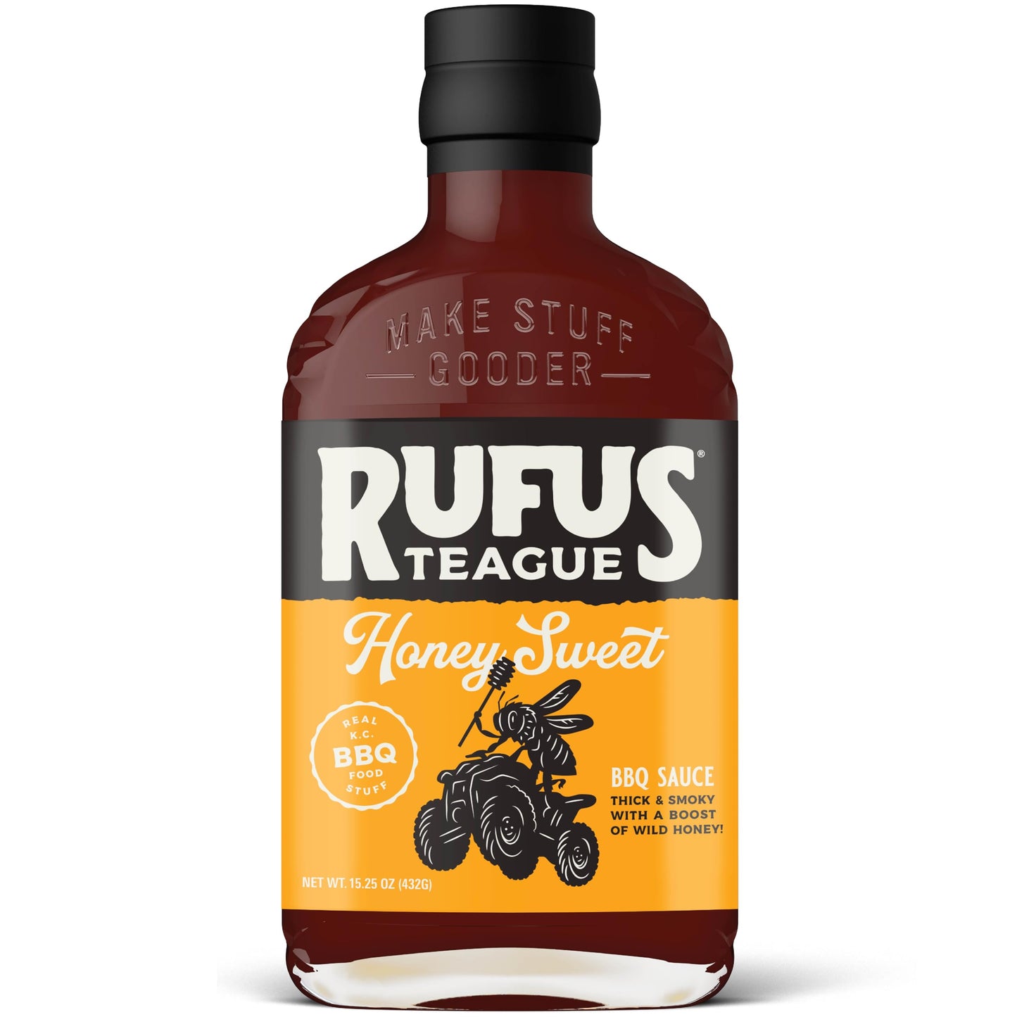 Rufus Teague Honey Sweet BBQ Sauce, Non-GMO, Gluten-Free, 15.25 oz, 1-Pack