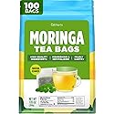 Gya Tea Co Moringa Tea (100 Bags) - Caffeine Free Natural Herbal Tea for Energy, Digestion - Made with Miracle Tree Moringa Leaves - Non-GMO, No