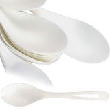 Spoons Made From Non-GMO Plant-Based Plastic 100 Pack. Sturdy Utensils are Certified Compostable, Disposable, Eco-Friendly Cutlery With No Wood Taste