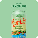 AUTX RAMBLER Sparkling Water, Texas Limestone Mineral Blend, Lemon-Lime Flavor, 12-Ounce Cans, 12-Pack