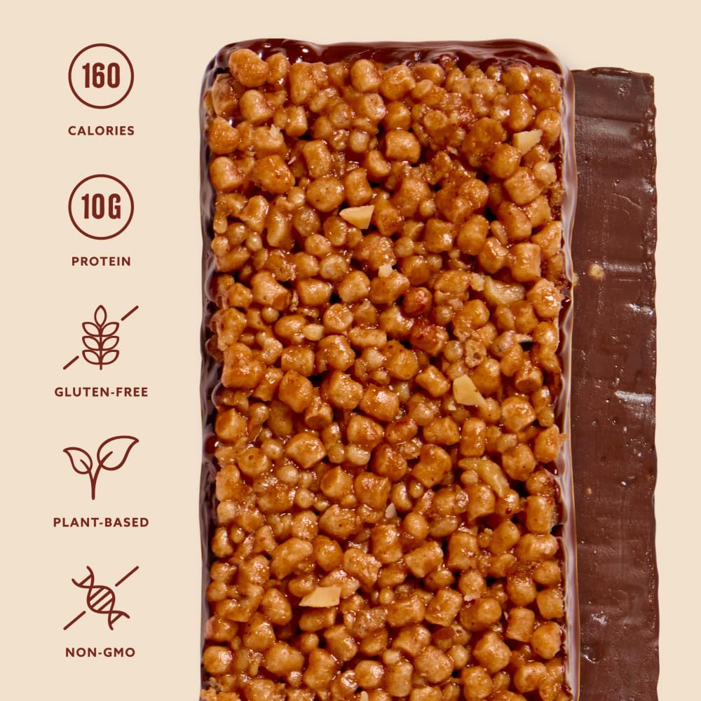 Mezcla Puff-Crispy Plant Based Protein Bars - Hazelnut Chocolate - Healthy Snacks for Adults & Hazelnut Spread Fans - School & Office Snacks - Gluten