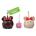 US Sweets Caramel Apple & Fudge Pop - Caramel Granny Smith Apples Dipped in Chocolate w/Sprinkles | Candied Apples | Tasty Valentine's Gift | Handmade