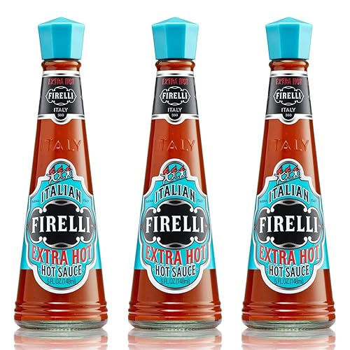 FIRELLI Extra Hot Italian Hot Sauce | 5oz Bottle (Pack of 3) | Perfect Added Kick for Wings or Pizza | Hottest Italian Hot Sauce, Gluten Free, Keto