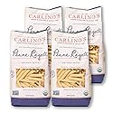 Carlino's Dried Penne Rigate | Organic Durum Wheat Semolina | Bronze Die Cut | Air Dried | Non-GMO, USDA Organic, Made in Italy, 17.6 Oz (Pack of 4)