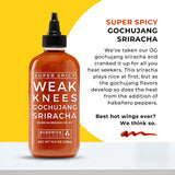 Weak Knees Super Spicy Gochujang Sriracha Hot Sauce - Bold Korean Gochujang Paste with Habanero Heat for Wings, Tacos & Marinades - Made in the USA