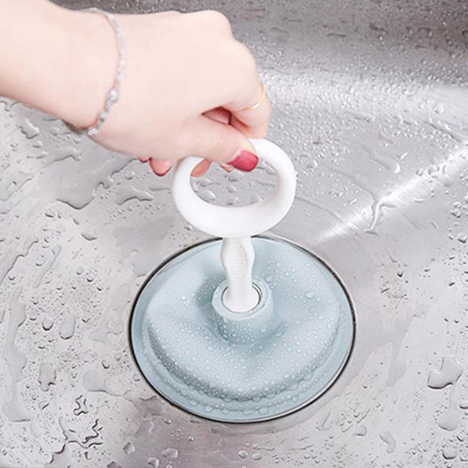 Blue Sink Plunger,Bathroom Small Drain Plunger Portable Kitchen Sink Drain Suction Cup Liquid Plumber Clog Remover Easy To Unclog,Cleaning Equipment