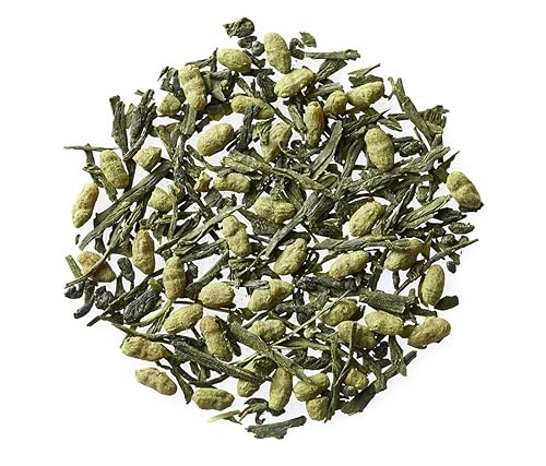 Golden Moon Tea Organic Genmaicha Matcha Green Tea - Loose Leaf, Non GMO - Half Pound (96 Servings)