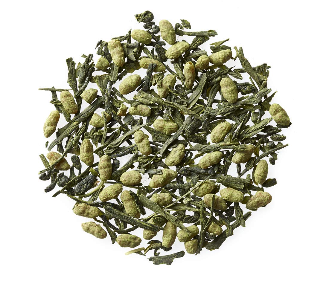 Golden Moon Tea Organic Genmaicha Matcha Green Tea - Loose Leaf, Non GMO - Half Pound (96 Servings)