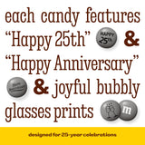 M&M’S WORLD 25th Anniversary Milk Chocolate Candy - 2lbs Anniversary Themed Bulk Candy, Perfect for Silver Anniversary Parties, 25th Anniversary, DIY