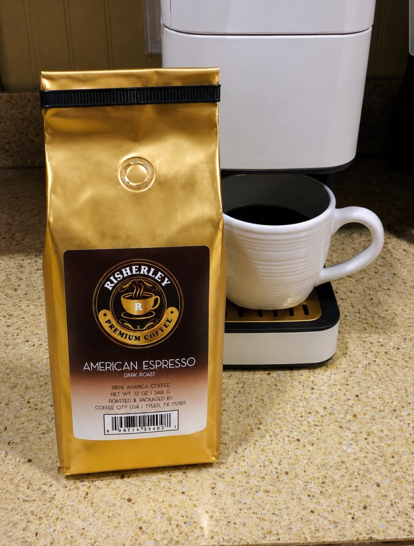 Risherley Premium Ground Coffee - Gourmet Arabica Blend, Fresh Roasted, Smooth Rich Flavor,Dark Roast, Low Acidity, Perfect for Drip, French Press