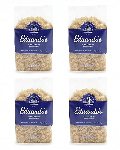 Eduardo's Radiatori Pasta, Bronze-Drawn Egg Pasta, Artisan Radiatore Short Pasta, Ambient Temperature Slow Dried Since 1977, 12oz (4-Pack)