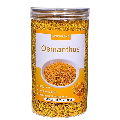 Osmanthus 3.53oz /100g, Dried Osmanthus Flower Edible Osmanthus Loose Leafe Tea, Chinese Traditional Fragrans Tea for Bervage, Food, Baking, Jam, Gui