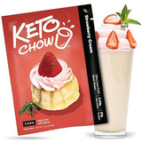Keto Chow Strawberry Cream CORE with Stevia Meal Replacement Shake Powder, Nutritionally Complete Low Carb Meal, High Protein Breakfast or Lunch
