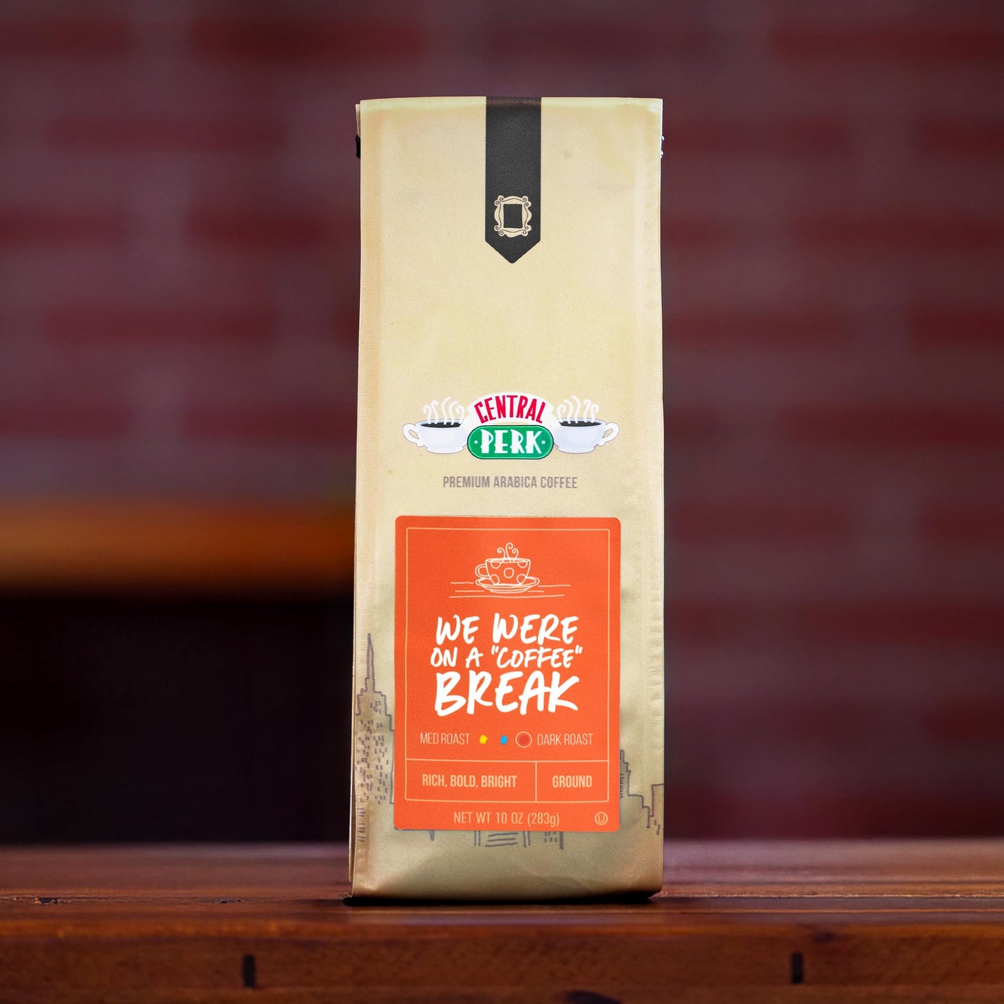 Central Perk Dark Roast Ground Coffee "We Were On A Coffee Break" Blend - 100% Arabica with Nutty, Smoky, Dark Chocolate & Caramel Flavors, Full Body