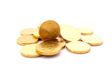 St. Patrick's Day Green Pouch w/ 20 Milk Chocolate Gold Coins - Linen Drawstring Bag - Golden American Half Dollar Coins - St. Paddy's Day Wedding