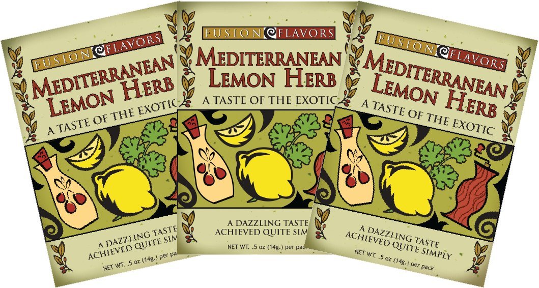 Fusion Flavors Olive Oil Dipping Spices (Mediterranean Lemon Herb 3 Pack)