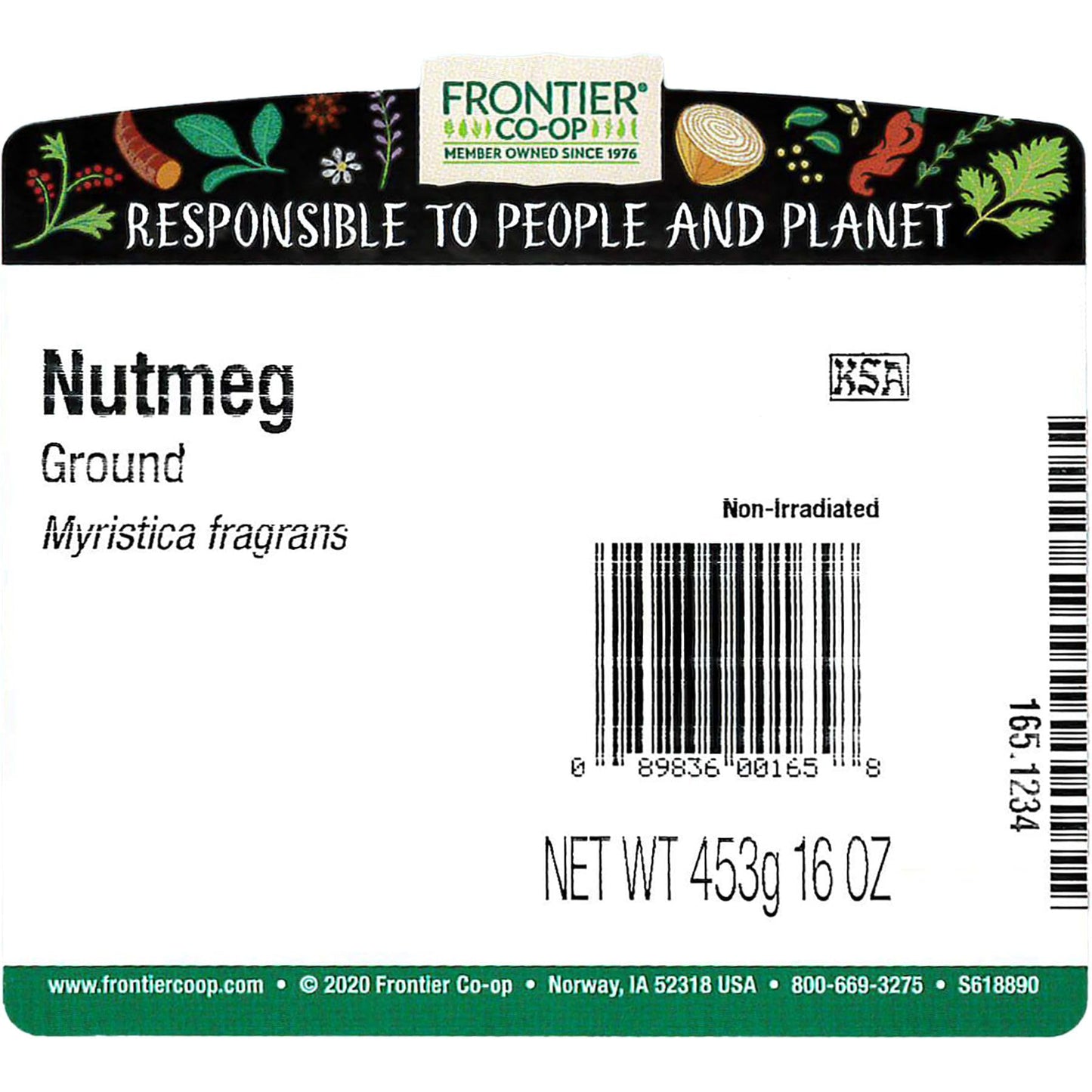 Frontier Co-op Nutmeg Ground, Kosher, Non-irradiated | 1 lb. Bulk Bag | Myristica fragrans Houtt.