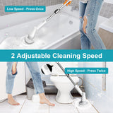Ultrean Spin Brush, Cordless Electric Spin Scrubber with 4 Replaceable Brush Heads Adjustable Extension Handle, 2 Speed Shower Scrubber for Cleaning