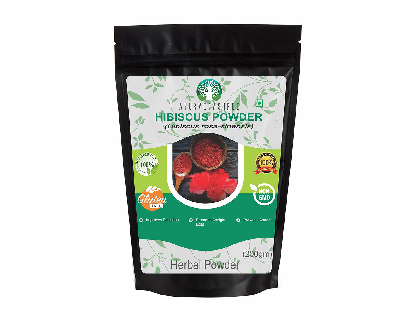 AYURVEDASHREE Hibiscus Flower Powder 200 Gm I Hibiscus Sabdariffa I Gurhal Phool Powder I Hair Mask I Refreshing Tea I Natural Herb I NON GMO I Vegan