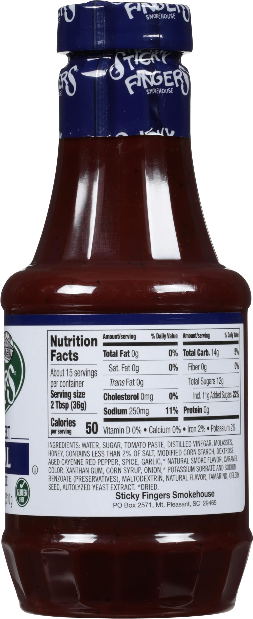 Sticky Fingers Smokehouse Carolina Sweet Barbecue Sauce, 18 Ounce (Pack of 2)