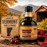 WOOD'S Chocolate Cherry Cordial Infused Maple Syrup - Decadent Vermont Maple Syrup with Dark Cocoa & Succulent Cherries | Small-Batch, All-Natural
