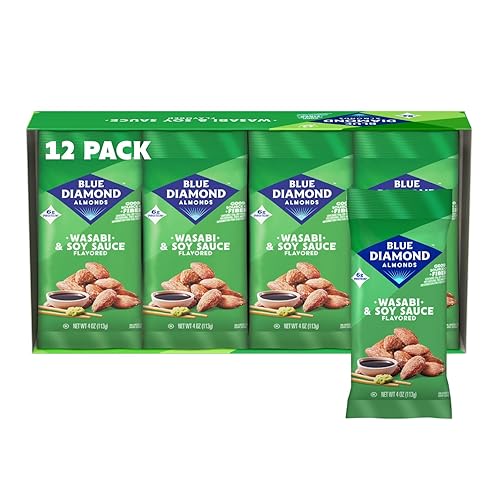 Blue Diamond Almonds, Wasabi/Soy Sauce 12-4 oz bags