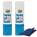 Zep Foaming Coil Cleaner 18 oz (2 Units) & A Blue Microfiber Rag ECBD039 - No-Rinse Evaporator Coil Cleaner for Air Conditioner and HVAC Maintenance