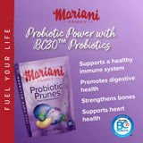 Mariani Probiotic Prunes Pitted Unsweetened, 7oz Bulk Dried Fruits No Sugar Added, Supports Healthy Bones, Immune and Digestive Health