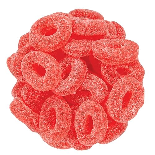 NY Spice Shop Watermelon Gummy Rings Candy - 1 Pound Chewy Assorted Fruit Flavored Gummies Bulk - Soft Sweet Flavorful Gummy Rings - Perfect for Baby