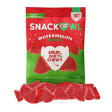 Snack Owl Vegan Sour Gummy Candy - Gluten Free, Low Calorie Candy - Guilt Free & Delicious Healthy Gummy Snacks - (Watermelon Slices)