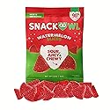 Snack Owl Vegan Sour Gummy Candy - Gluten Free, Low Calorie Candy - Guilt Free & Delicious Healthy Gummy Snacks - (Watermelon Slices)