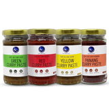 Vegan Thai Curry Paste Flavors - Pack of 4 Panang Curry Paste, Yellow Curry Paste, Green Curry, & Red Curry Paste Made With All Natural Ingredients |