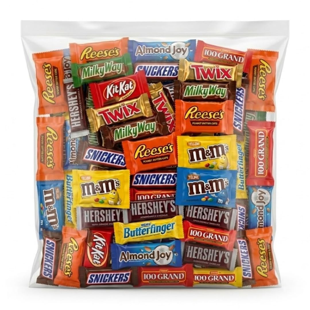 Fun Size Chocolate Candy Variety Mix Bulk Bag - Assorted Mini Bars for Halloween, Birthday Parties, Candy Buffets, Office Treats & Everyday Snacking