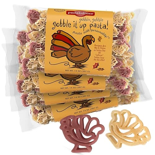 Pastabilities Fun Shaped Pasta for Kids - Gobble It Up - Turkey Shaped Fun Theme, Non-GMO Natural Wheat and Vegetable Pasta, All-Natural, Kosher