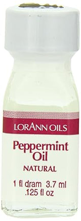 LorAnn Peppermint Oil SS Natural Flavor, 1 dram bottle (.0125 fl oz - 3.7ml - 1 teaspoon)- 12 pack