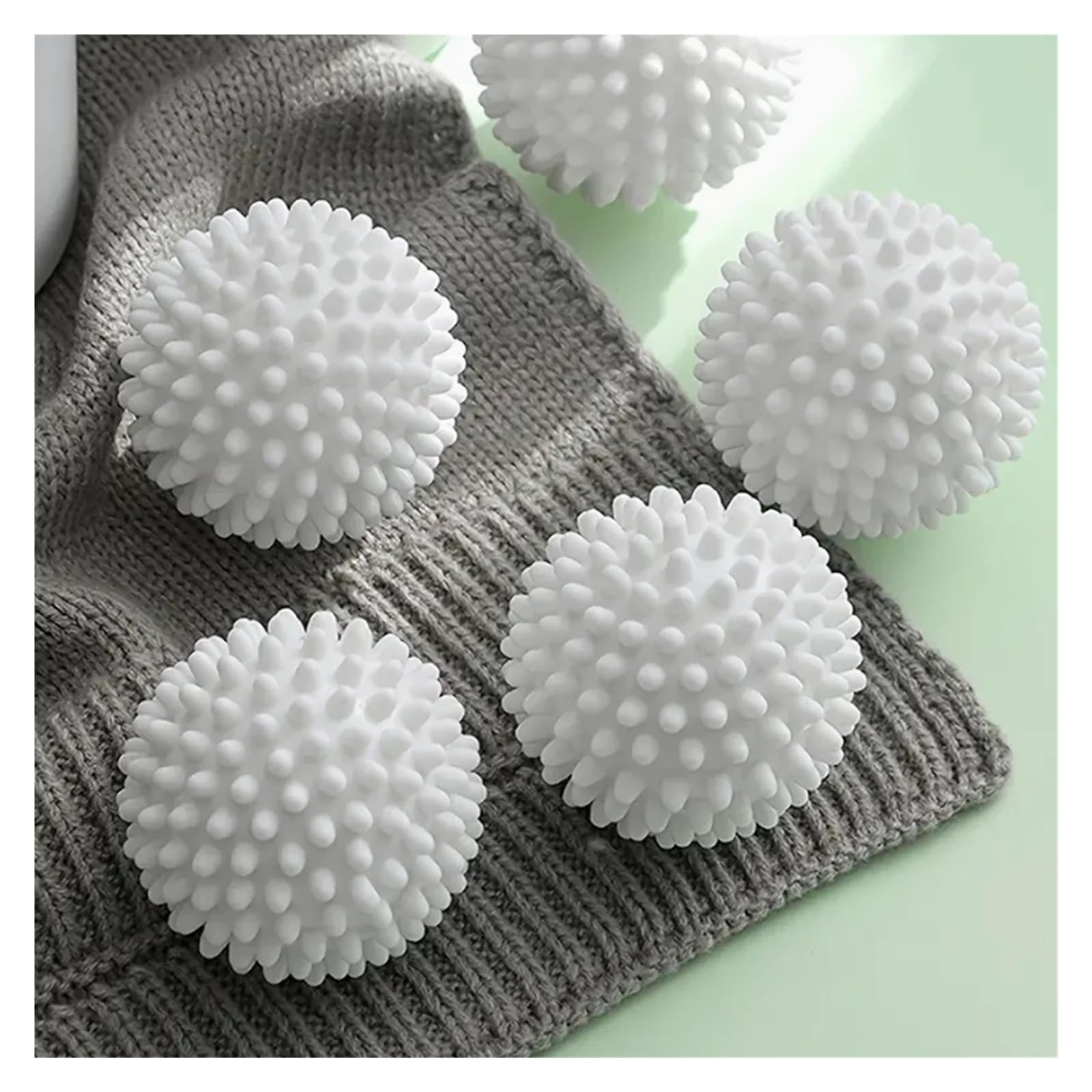 Laundry Dryer Balls Set, Anti-Tangle Washing Machine Tool for Softening Clothes, Reusable Fabric Softener Alternative with Spike Design(White 1pc)