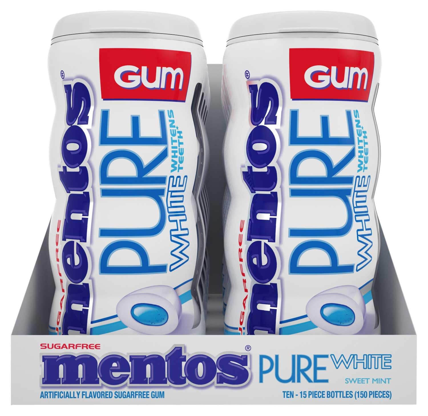 Mentos White Mint Pure White Gum, 30.05 Gram -- 120 per case.