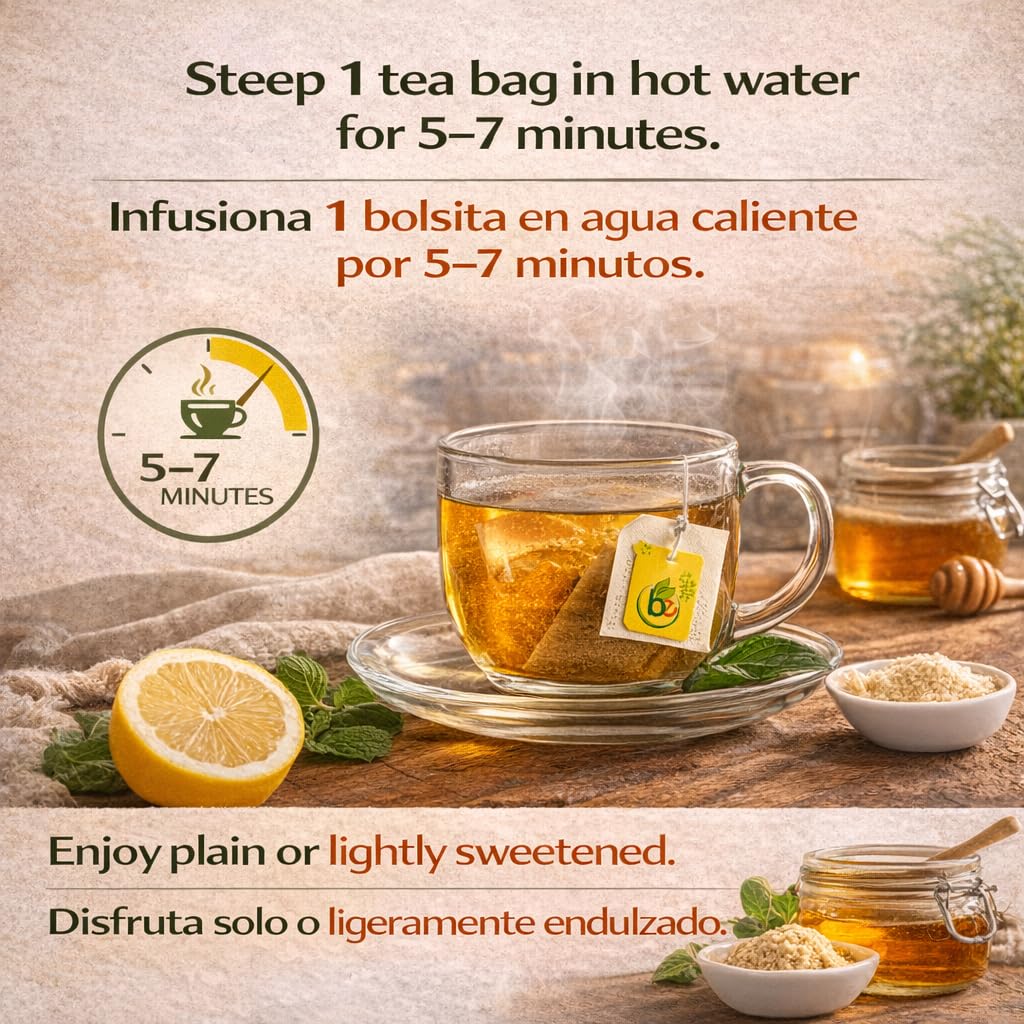 Maca & Ashwagandha Herbal Tea (24 Tea Bags) - 2000mg Each - Traditional Vitality & Balance Blend - 100% Natural, Caffeine-Free, Non-GMO - Authentic
