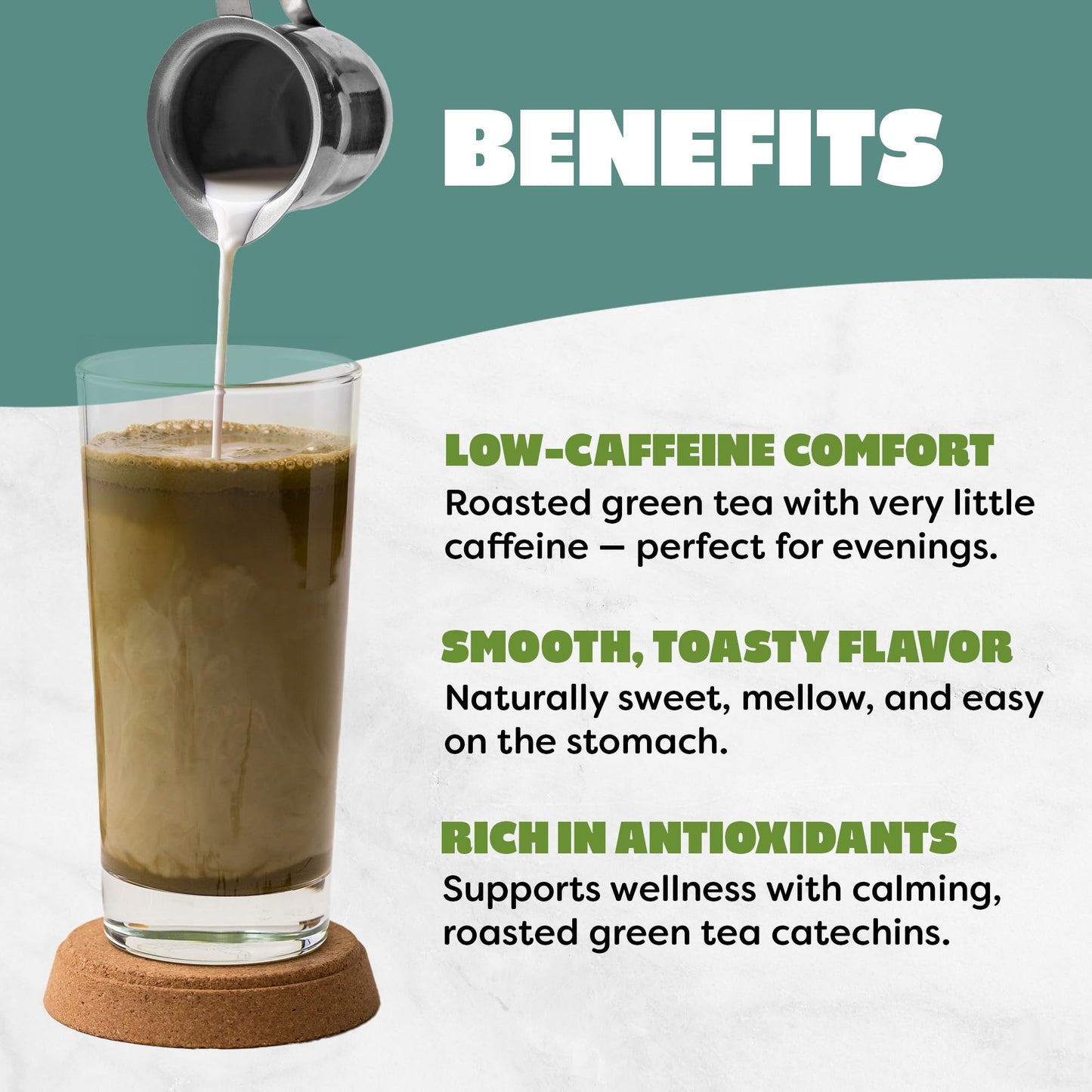 Harmony Leaf Hojicha Green Tea Powder, 4 oz, 50+ Servings, Roasted Green Tea for Lattes and Drinks